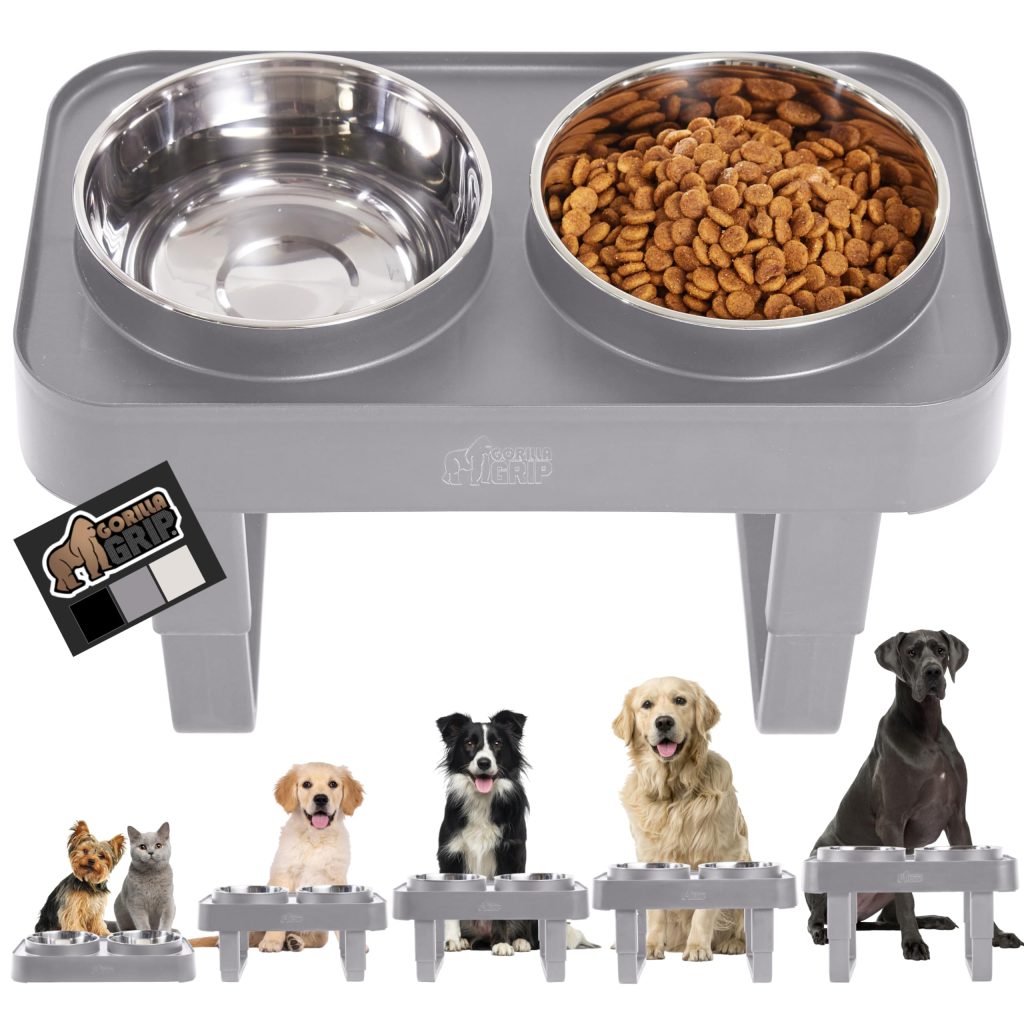 Gorilla Grip Elevated Dog Bowls Feeder