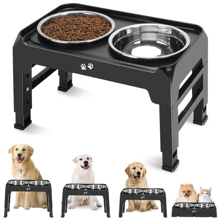 4 Adjustable Height Dog Bowl Stand